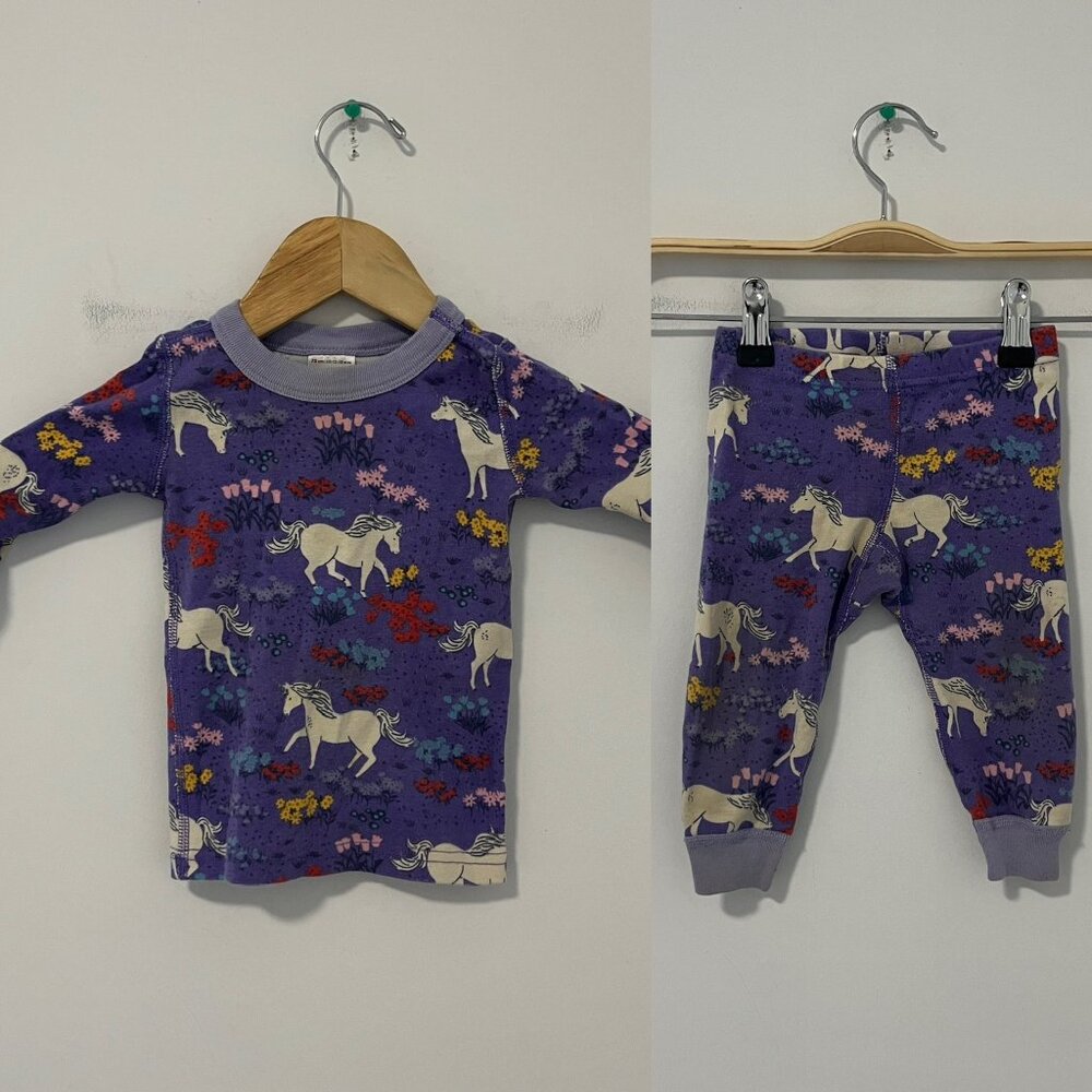 Hanna Andersson Baby Girl's Purple Unicorn Print Pj Set Size 12-18 Months
